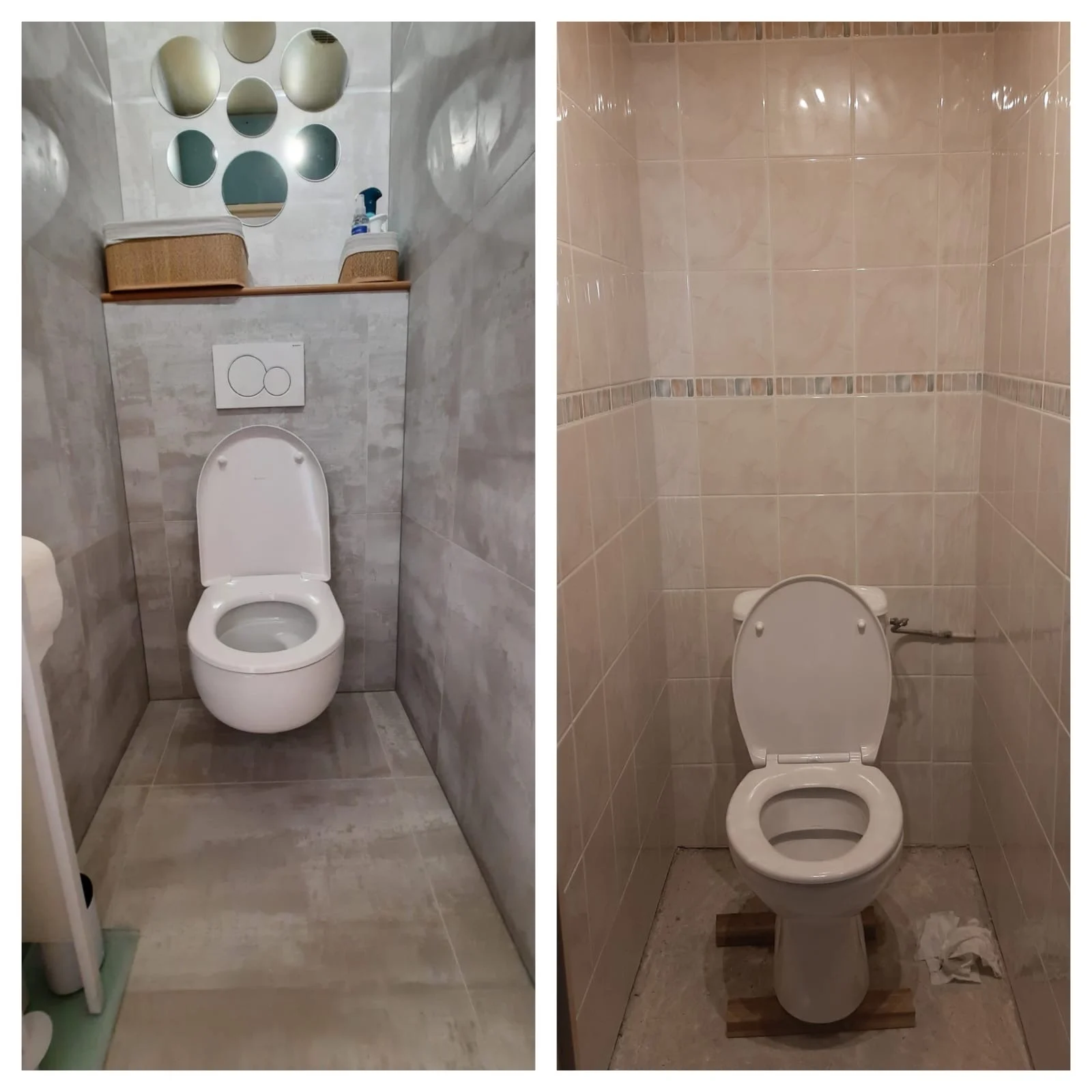 Le WC avant et après travaux